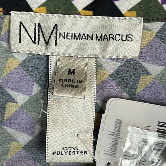 NM Neiman Marcus Geometric Print Blouse Size M NEW - Picture 8 of 10